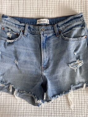 Abercrombie & Fitch Medium Wash High-Rise Denim Shorts